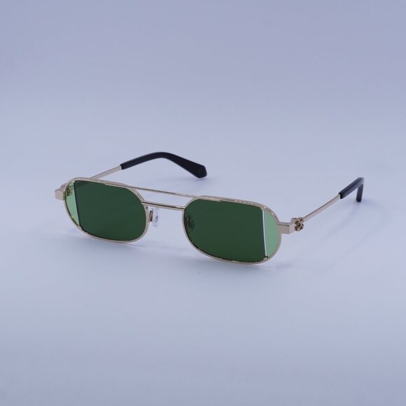 Off-White Off-White OERI14H LYNN 7650 Sunglasses Gold Oval Frame, Green Lenses - Picture 5 of 10